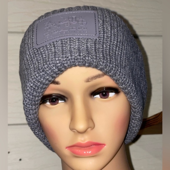 COACH Patch Beanie In Dove Grey Unisex